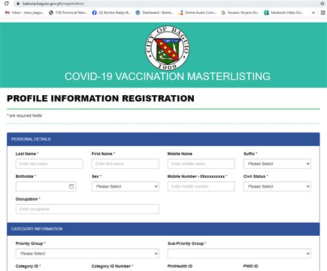 bakuna.baguio.gov.ph database